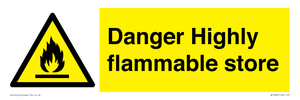 Danger Highly flammable store sign